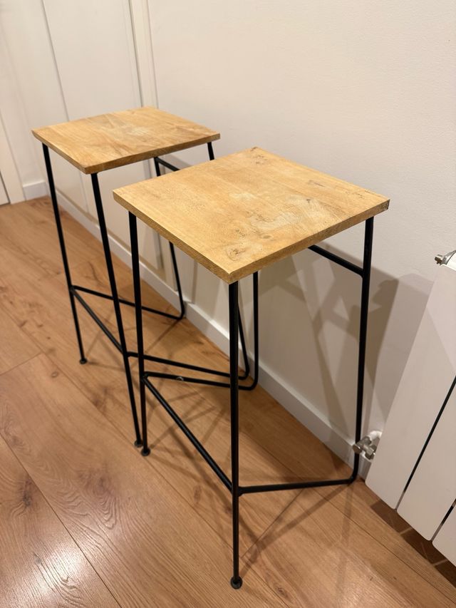 Par Taburetes Sklum Madera y Metal