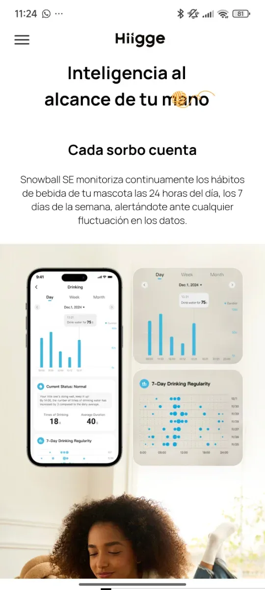 Fuente de agua premium para gatos Hiigge