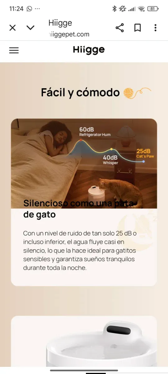 Fuente de agua premium para gatos Hiigge