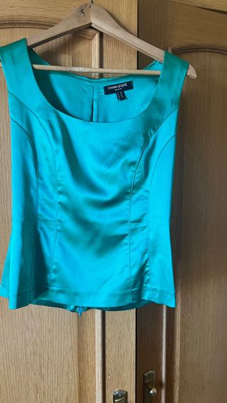 Top satén turquesa Chiara D'Este