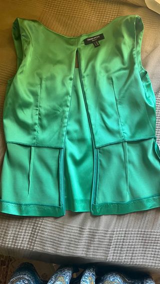 Top satén turquesa Chiara D'Este