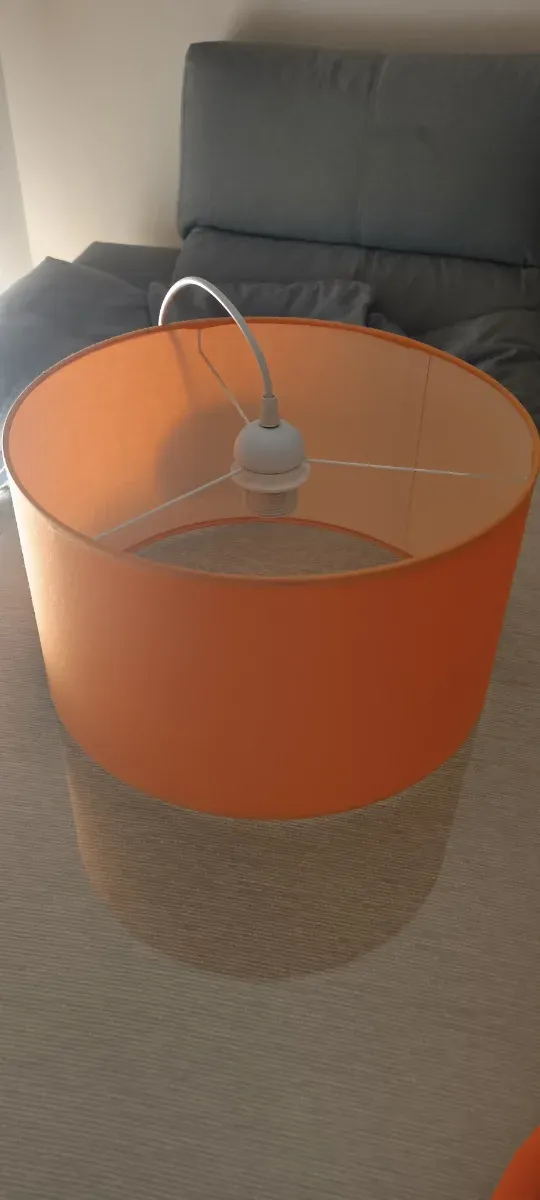 Lámpara de techo naranja tela