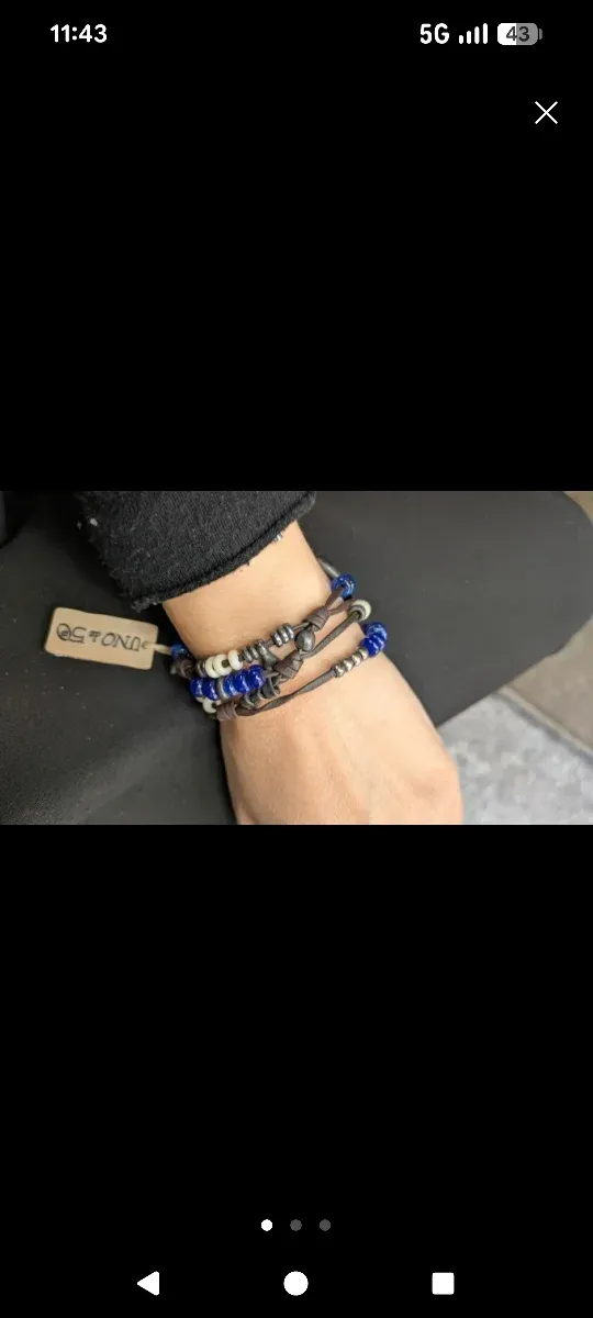 Bracciali in pelle con perline