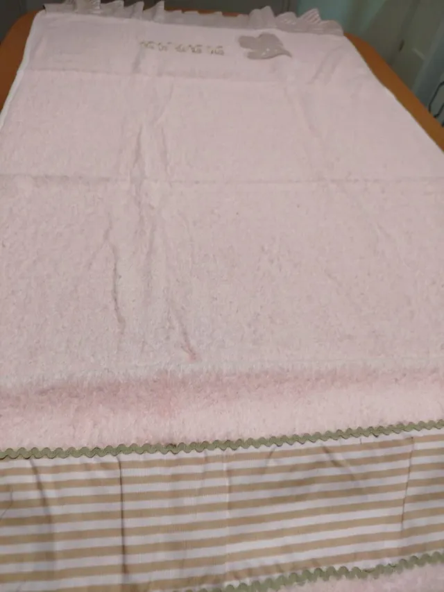 Toalla bebé rosa con osito y nombre