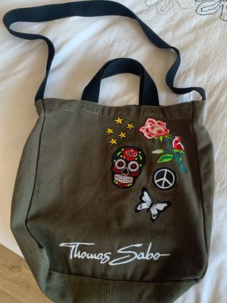 Bolso Thomas Sabo verde militar con parches