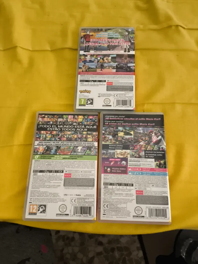 Cajas Juegos Nint. Switch (Pokemon, Mario, Smash)