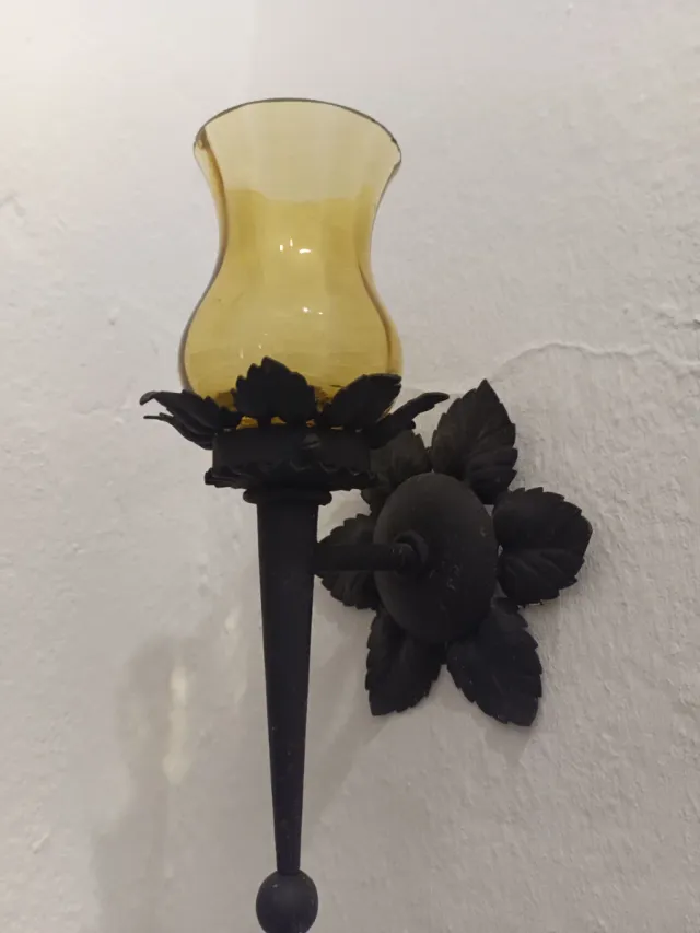 Lámpara de pared vintage metal y cristal