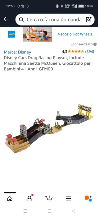 Pista Disney Cars Drag Racing Playset