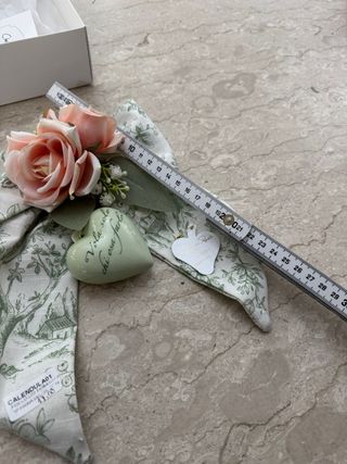 Fiocco cotone fiorato con cuore