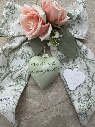 Fiocco cotone fiorato con cuore