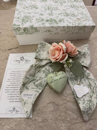 Fiocco cotone fiorato con cuore