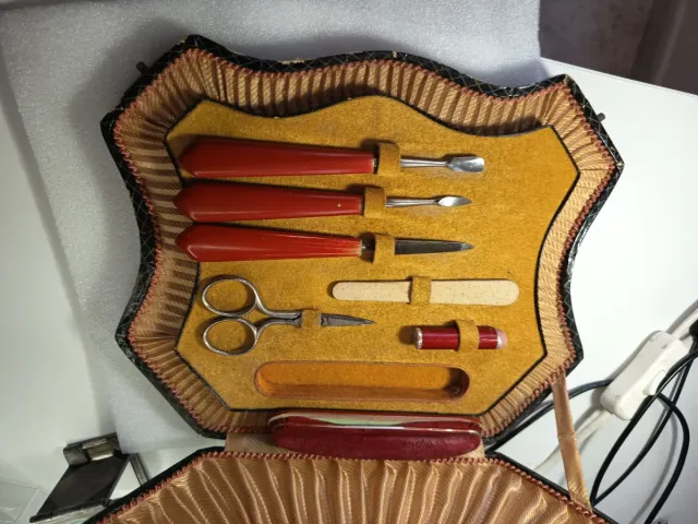 Set Manicura Antiguo Estuche 