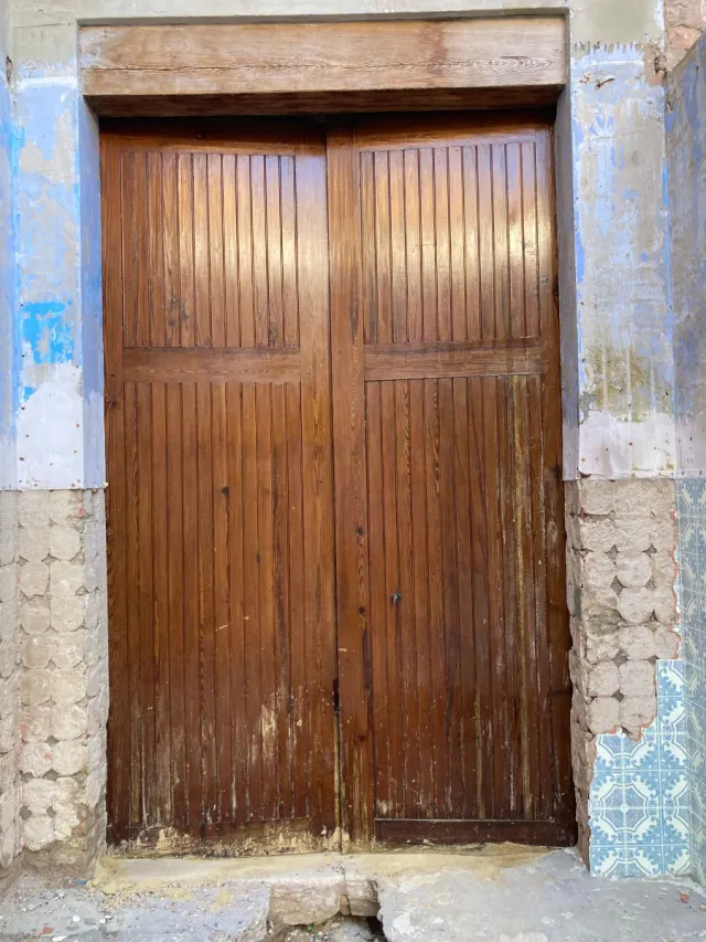 Puerta doble madera mobila