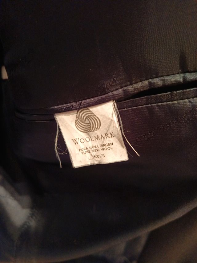 Traje de lana negro Talla 52