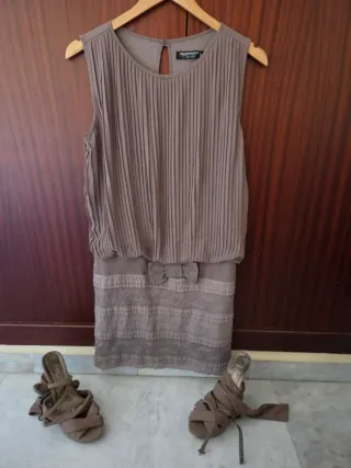 Vestido color Taupe marrón talla S