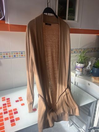 Chaqueta Mango Camel Talla L con Cinturón