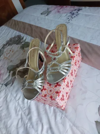 Sandalias de ceremonia plateadas