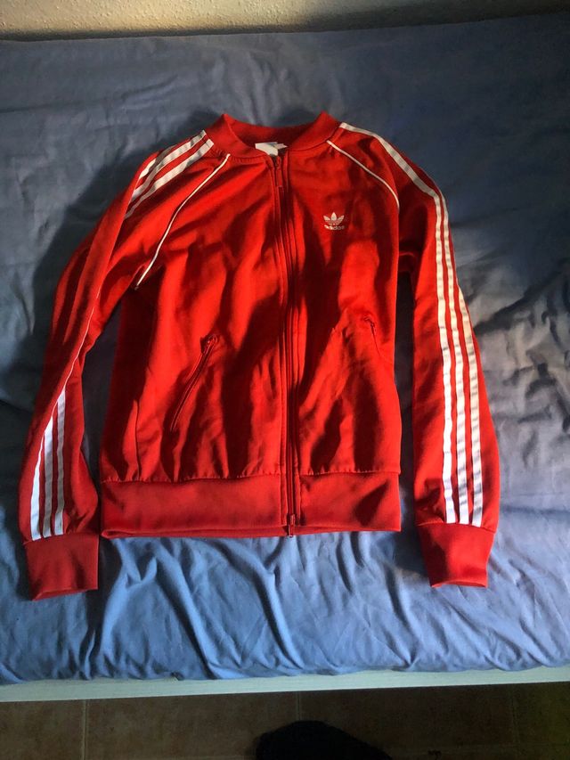 Sudadera Adidas Roja Cremallera Talla XS