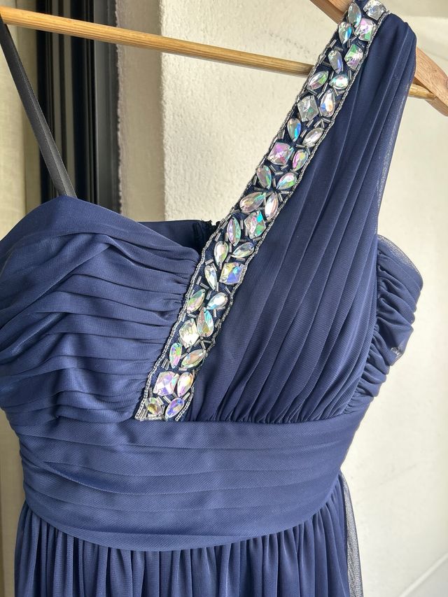 Vestido invitada corto azul