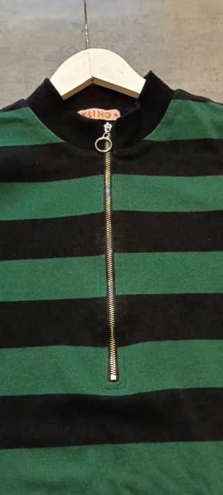 Vestido Kling Rayas Verde y Negro Talla XL