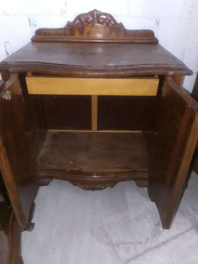 Pareja Mesitas Noche Madera Antiguas