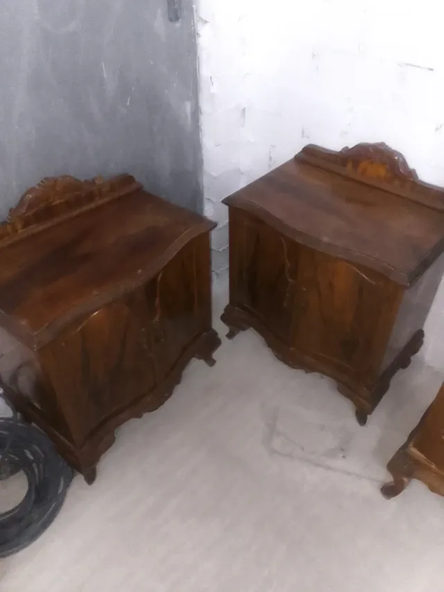 Pareja Mesitas Noche Madera Antiguas