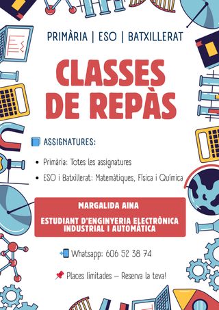 Clases de repaso Primaria, ESO y Bachillerato