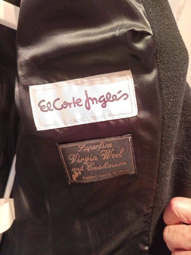 Abrigo Lana Negro Mujer El Corte Inglés