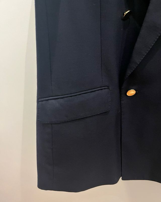 Giacca blazer blu uomo lana pura vergine vintage