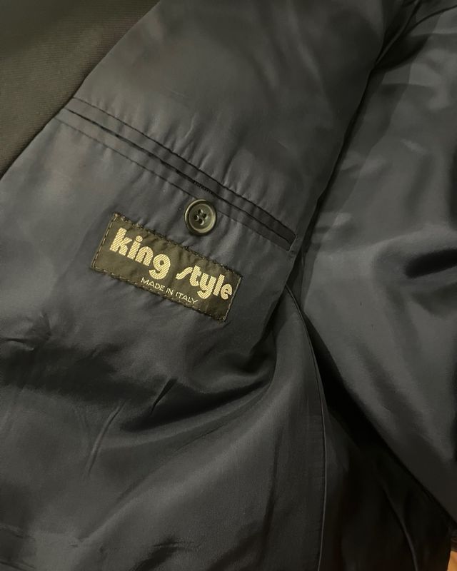 Giacca blazer blu uomo lana pura vergine vintage