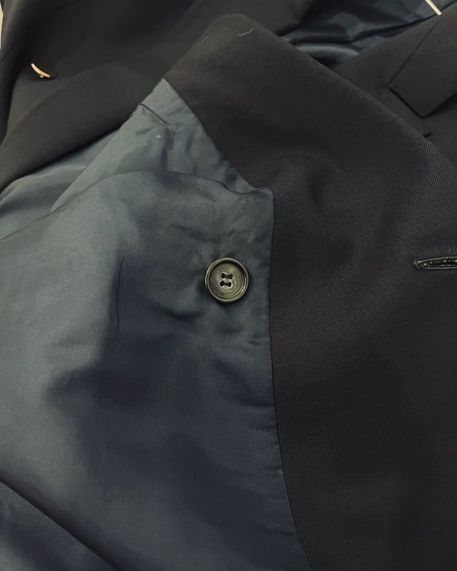 Giacca blazer blu uomo lana pura vergine vintage