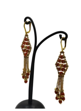 Pendientes largos Corales y Oro
