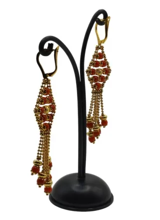 Pendientes largos Corales y Oro