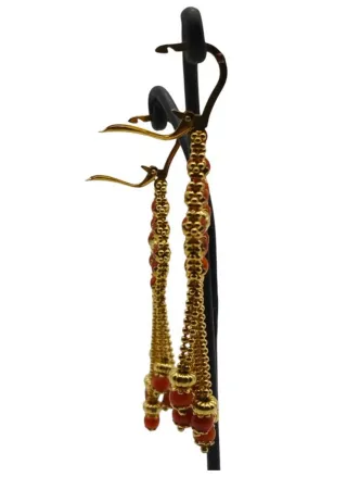 Pendientes largos Corales y Oro