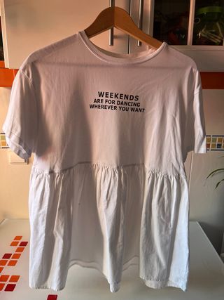 Camiseta Zara Blanca Talla M