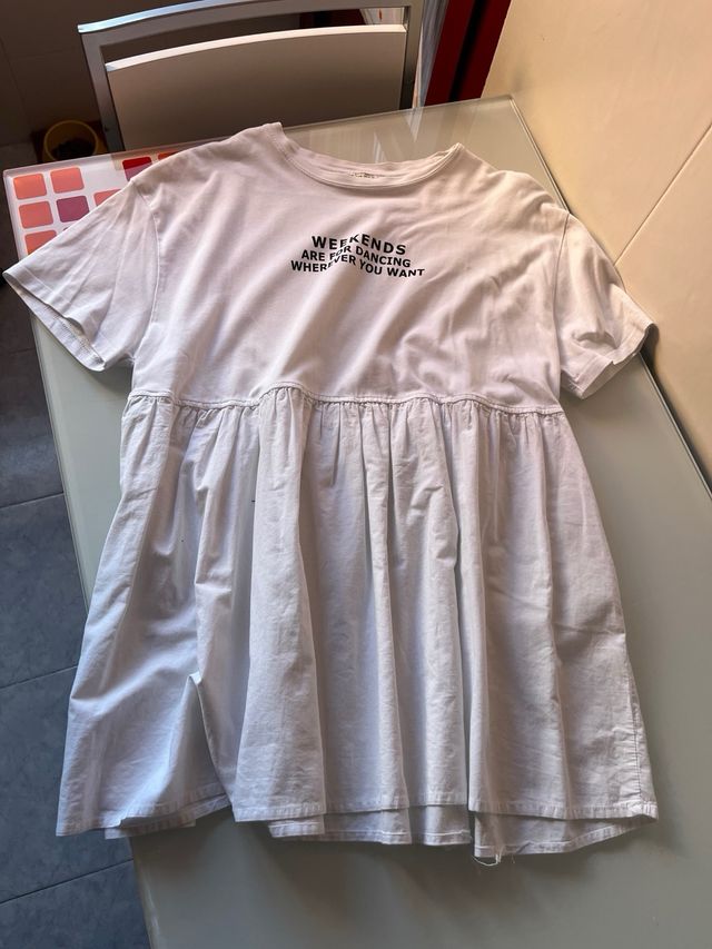Camiseta Zara Blanca Talla M