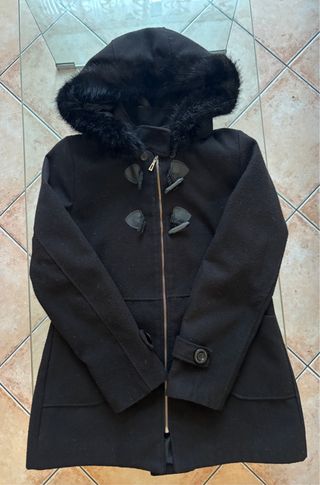 Cappotto donna con cappuccio nero