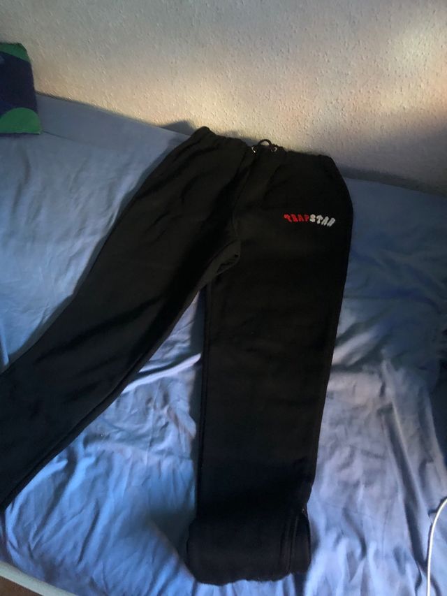 Trapstar Pantalones Hombre Talla XS Negro Rojo