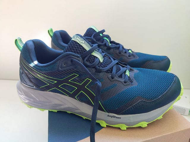Zapatillas Asics Trail Running Azul y Verde