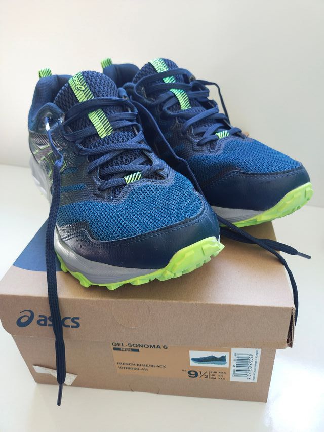 Zapatillas Asics Trail Running Azul y Verde