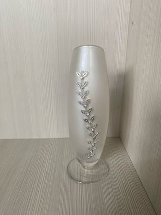 Vaso decorato bianco 18cm