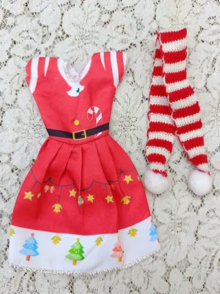 Lote Ropita Barbie para Navidad, vestido, jersey