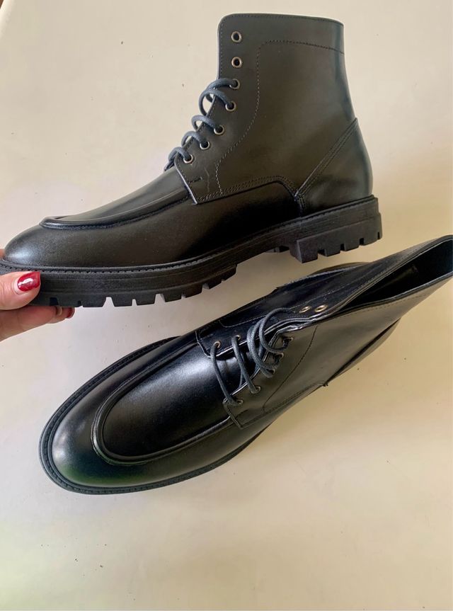 Anfibi uomo vera pelle neri