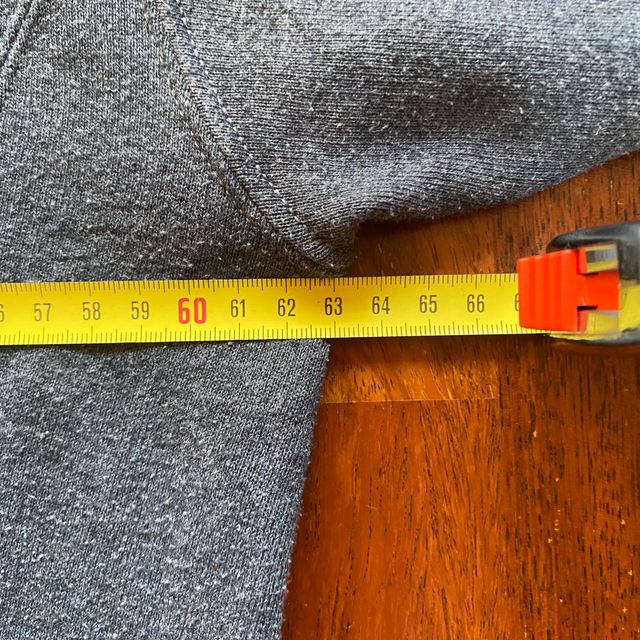 Sudadera Russell sin capucha gris logo bordado L