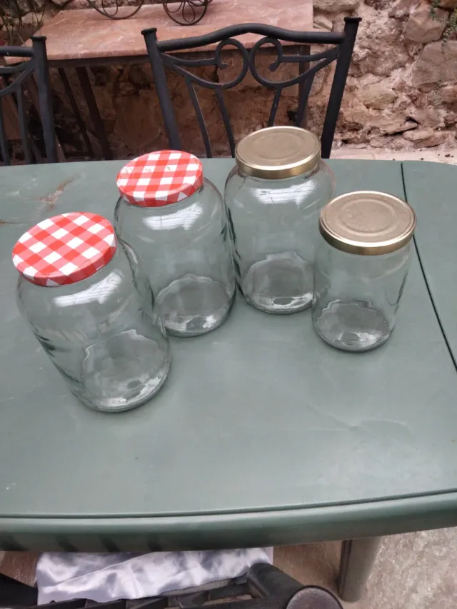 4 Recipientes de Cristal con Tapa