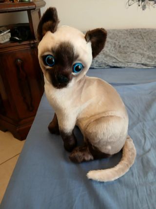 Peluche Gatto Siamese Realistico