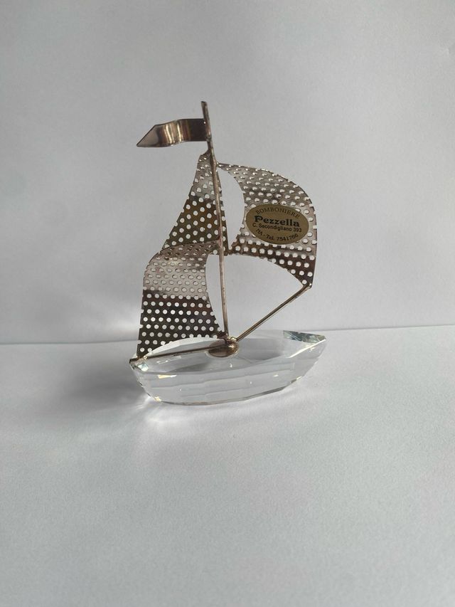 Bomboniera Nave Cristallo e Metallo