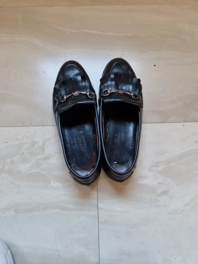 Mocasines negros mujer de piel