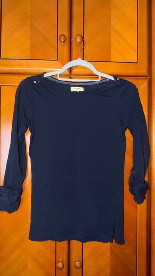 Jersey azul manga larga