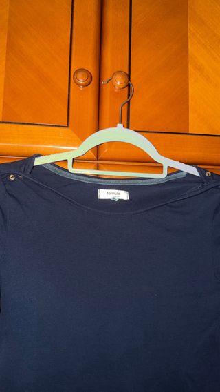 Jersey azul manga larga